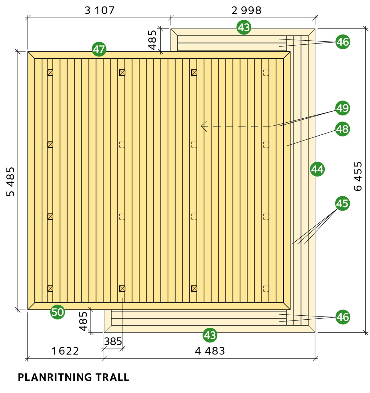 Planritning trall