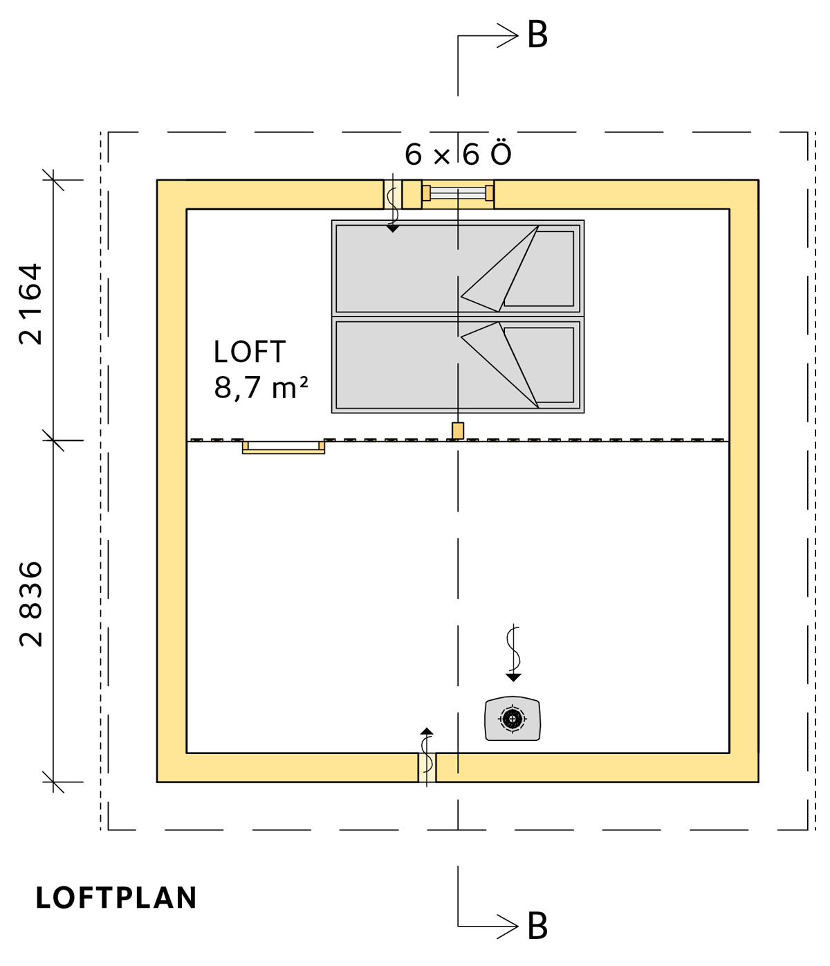 Attefallshus loftplan