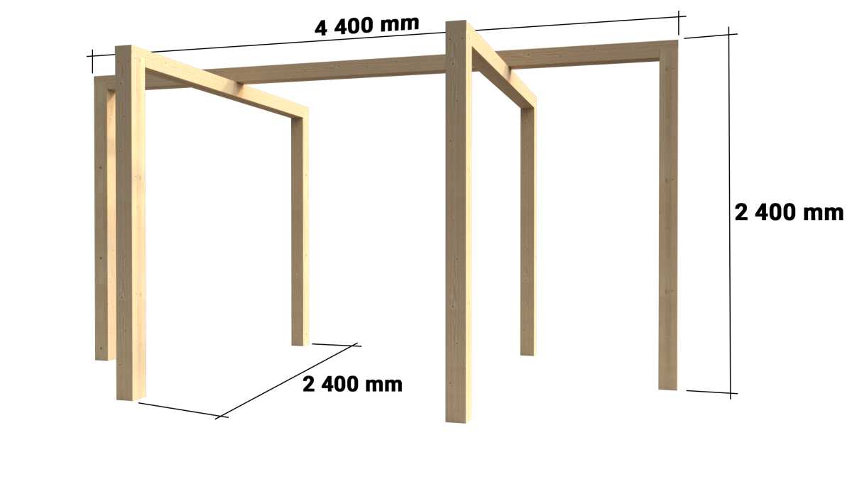 Pergola perspektivbild med mått