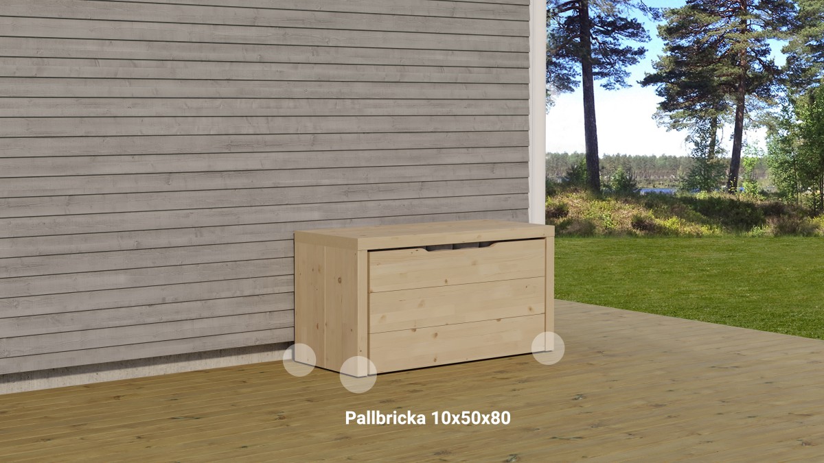 Dynbox miljö med pallbricka